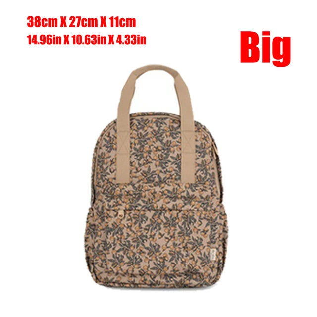 Floral Print Kids Backpack — Lightweight Schoolbag with Detachable Pad