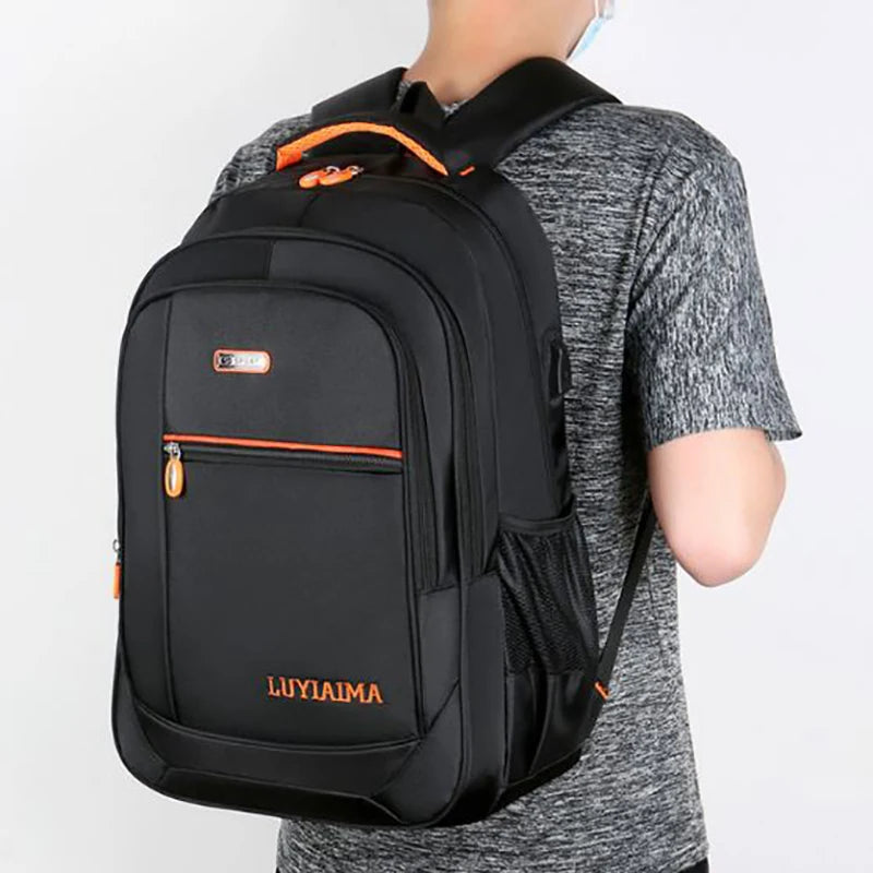 Waterproof Oxford Laptop Backpack — Large Capacity Travel Bag for Students