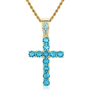 ICEOUTBOX Rotatable Cross Pendant — Hip Hop Cubic Zirconia Necklace