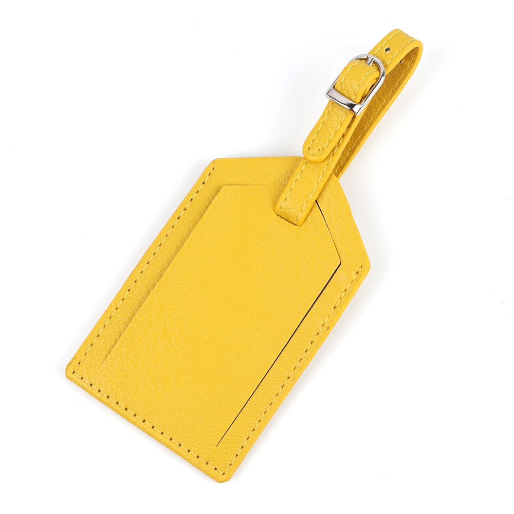 FASHIONS KZ PU Leather Luggage Tag — Personalized Suitcase ID Label