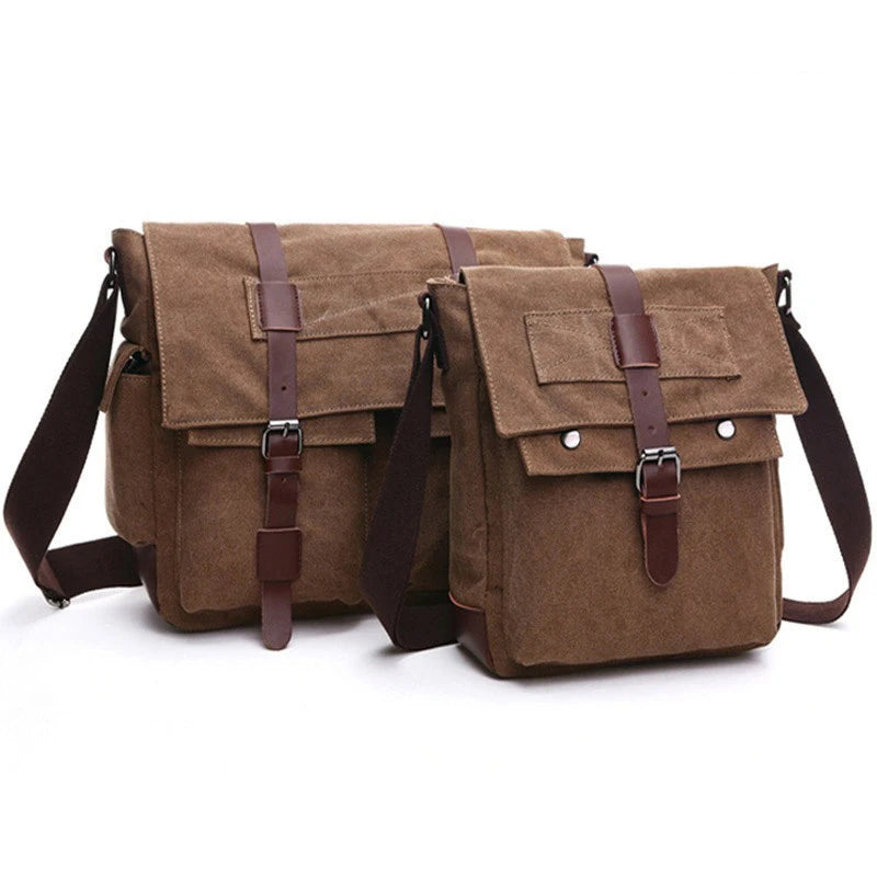 TOURISTGEAR Men's Canvas Messenger Bag — Vintage Crossbody Shoulder Bag