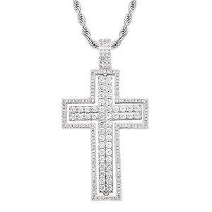 ICEOUTBOX Rotatable Cross Pendant — Hip Hop Cubic Zirconia Necklace
