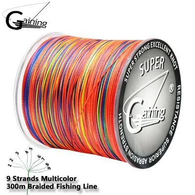 Gaining Braided Fishing Line — Strong Multicolor PE Braid