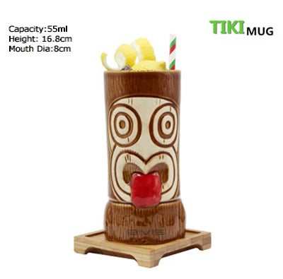 cocktailgeek Ceramic Tiki Mugs — Tropical Sculptural Drinkware for Home Bars