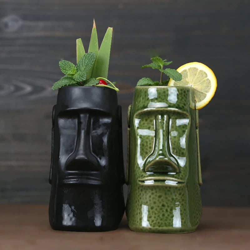 cocktailgeek Ceramic Tiki Mugs — Tropical Sculptural Drinkware for Home Bars