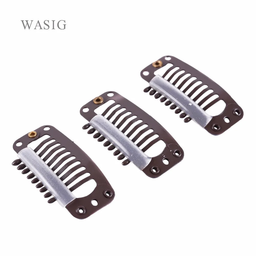 WASIG Hair Extension Snap Clips — 50 Piece Metal & Silicone Set