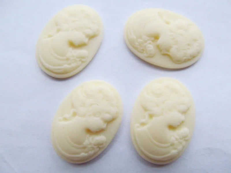 Oval Resin Cameo Charms — 20 Piece Flatback Jewelry Finding Set