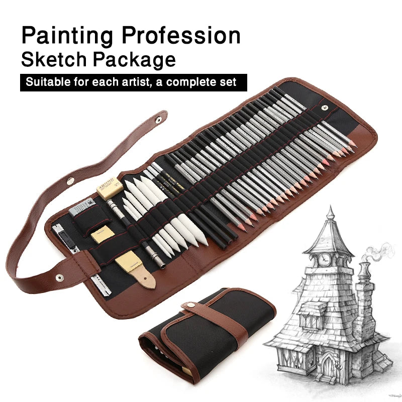 dainayw Professional Sketching Pencil Set — Complete Art Kit with Carrying Bag