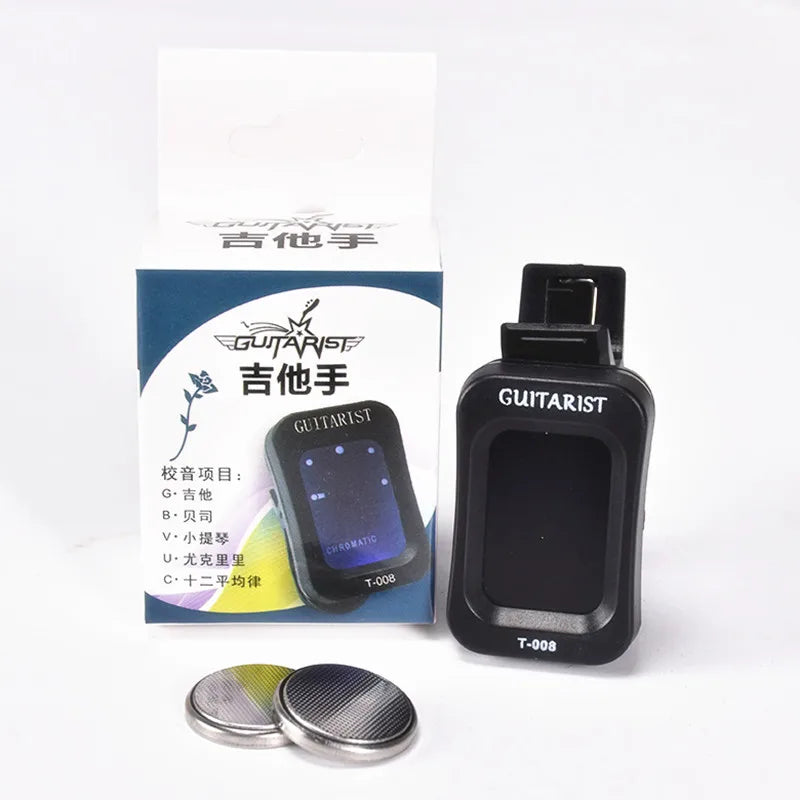 Digital Clip-On Musical Instrument Tuner — Chromatic LCD for Guitar and Ukulele