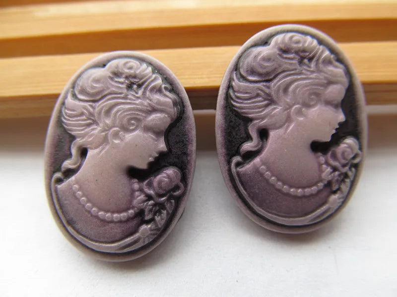Oval Resin Cameo Charms — 20 Piece Flatback Jewelry Finding Set