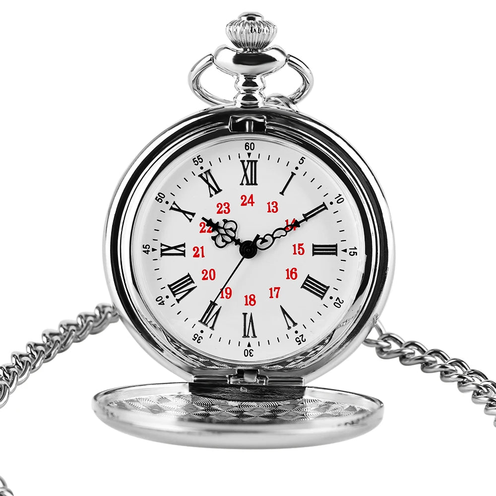 YISUYA Vintage Quartz Pocket Watch — Antique Style Necklace with Fob Chain