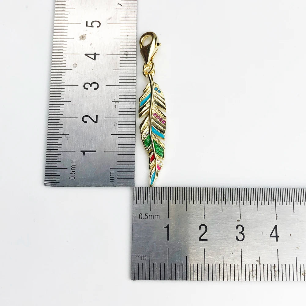Thaddaeus Sterling Silver Feather Charm — Elegant Bohemia Style Pendant