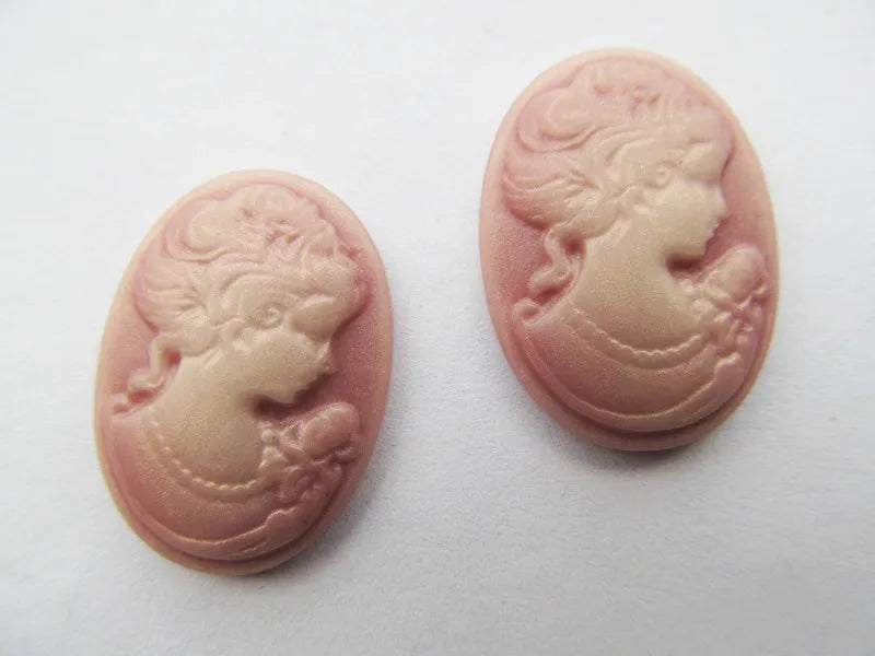 Oval Resin Cameo Charms — 20 Piece Flatback Jewelry Finding Set