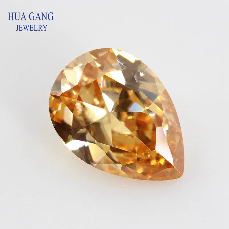 Pear Shape Cubic Zirconia Loose Stones — Brilliant Cut Synthetic Gems for Jewelry Making