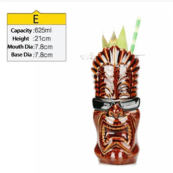 cocktailgeek Ceramic Tiki Mugs — Tropical Sculptural Drinkware for Home Bars