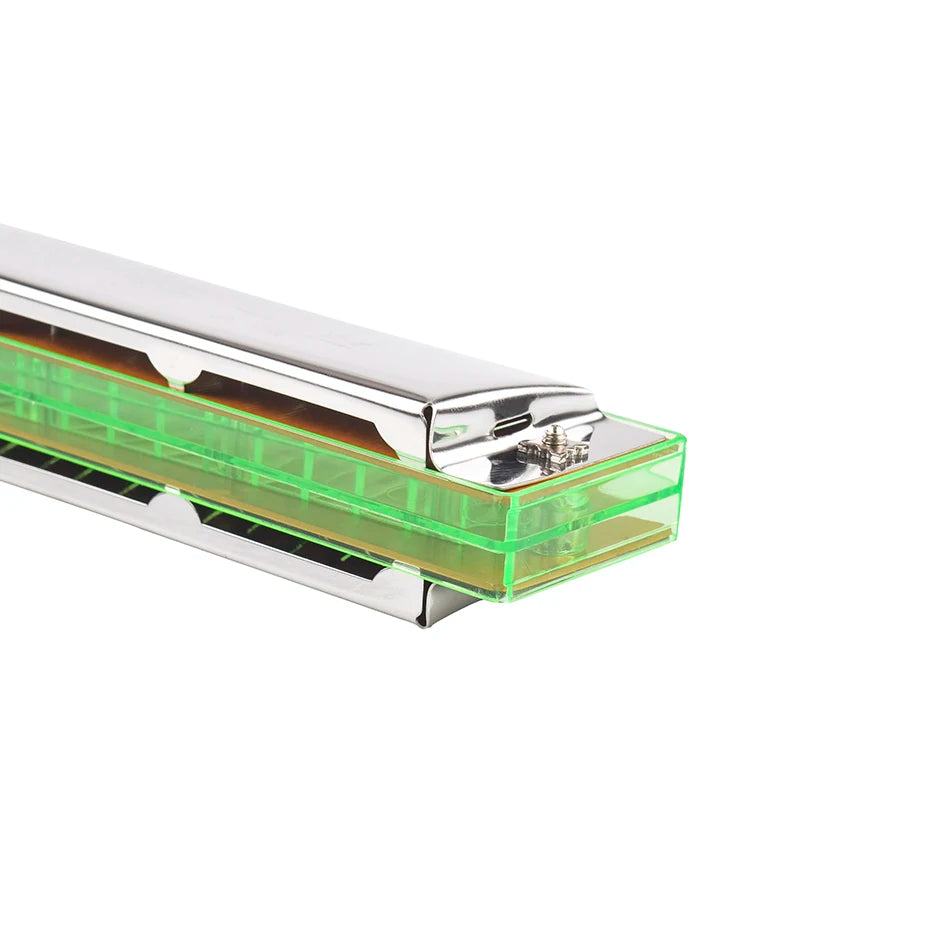 24-Hole Octave Harmonica — Professional C Tone Woodwind Instrument