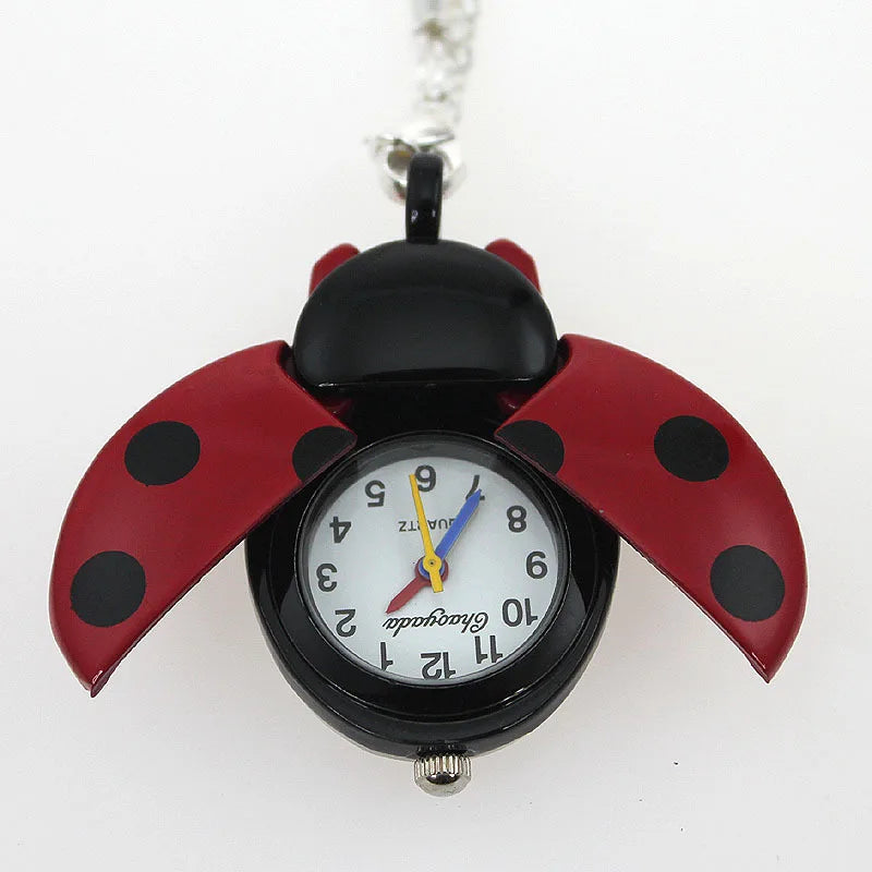 CYD CHAOYADA Ladybug Pendant Watch — Elegant Quartz Necklace Fob