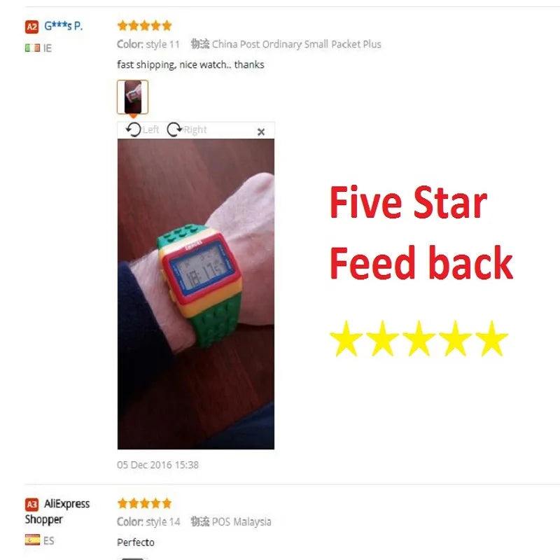 ACRDDK Digital LED Sports Watch — Colorful Block Style Wristwatch