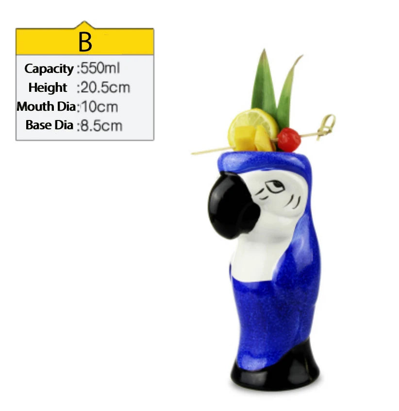 cocktailgeek Ceramic Tiki Mugs — Tropical Sculptural Drinkware for Home Bars