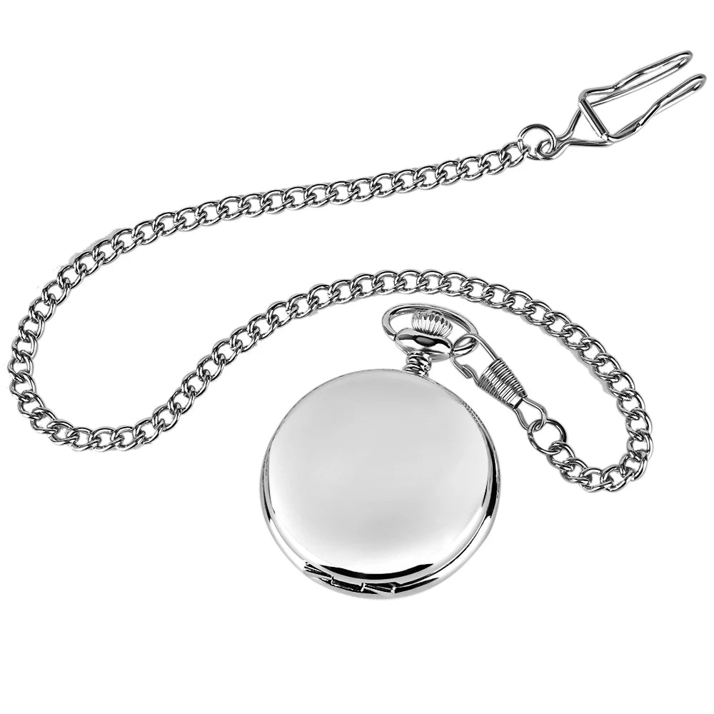 YISUYA Vintage Quartz Pocket Watch — Antique Style Necklace with Fob Chain
