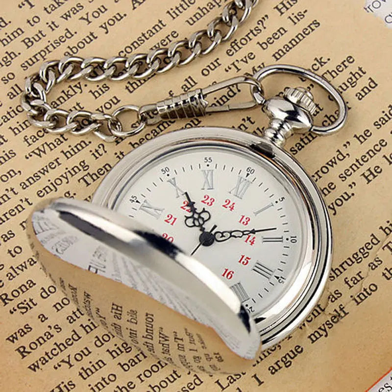 YISUYA Vintage Quartz Pocket Watch — Antique Style Necklace with Fob Chain
