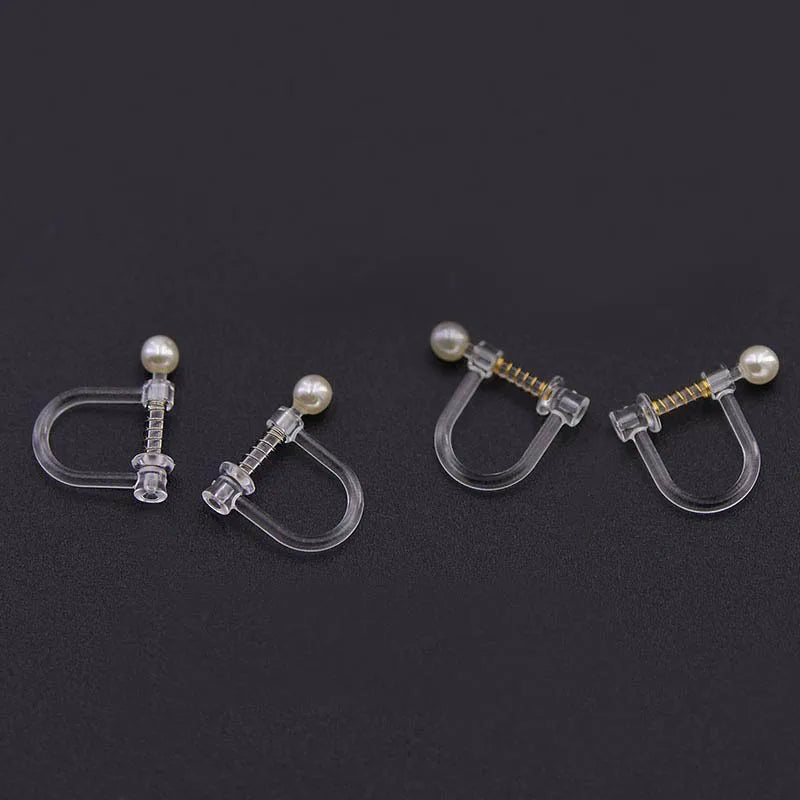 CLDXUCLD Ear Clip On Connectors — DIY Jewelry Findings for Non-Pierced Ears