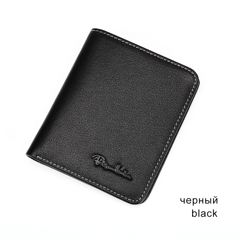 BISON DENIM Genuine Leather Wallet — Slim Men's Card Holder & Mini Purse