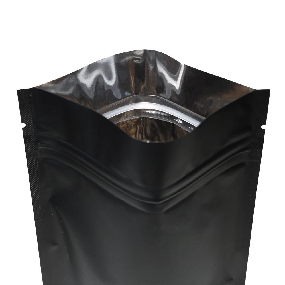 VoluPack Matte Black Mylar Bags — Smell Proof Stand Up Food Storage
