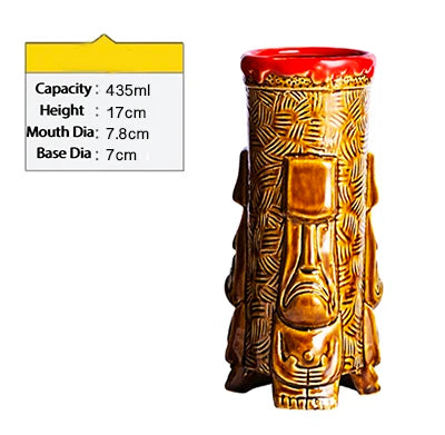 cocktailgeek Ceramic Tiki Mugs — Tropical Sculptural Drinkware for Home Bars