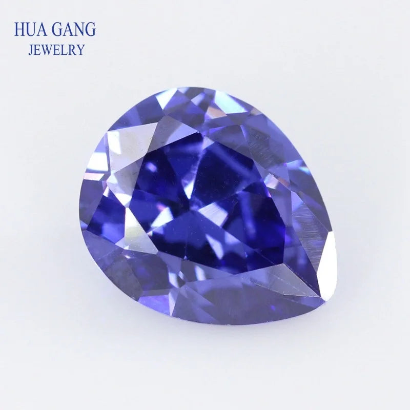 Pear Shape Cubic Zirconia Loose Stones — Brilliant Cut Synthetic Gems for Jewelry Making