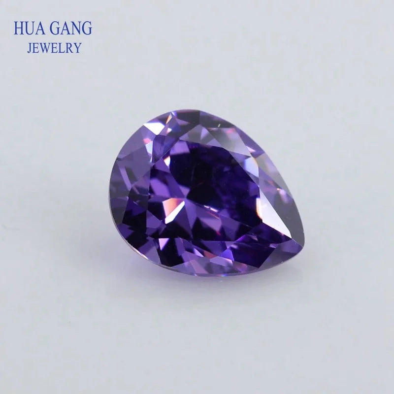 Pear Shape Cubic Zirconia Loose Stones — Brilliant Cut Synthetic Gems for Jewelry Making