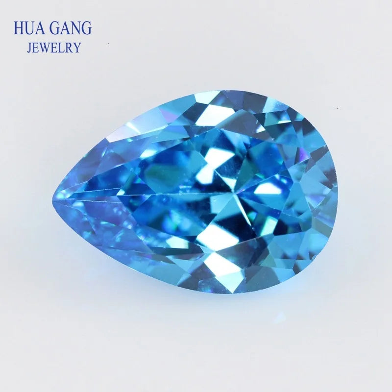 Pear Shape Cubic Zirconia Loose Stones — Brilliant Cut Synthetic Gems for Jewelry Making