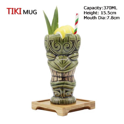 cocktailgeek Ceramic Tiki Mugs — Tropical Sculptural Drinkware for Home Bars