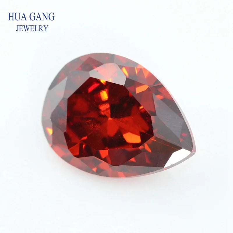 Pear Shape Cubic Zirconia Loose Stones — Brilliant Cut Synthetic Gems for Jewelry Making