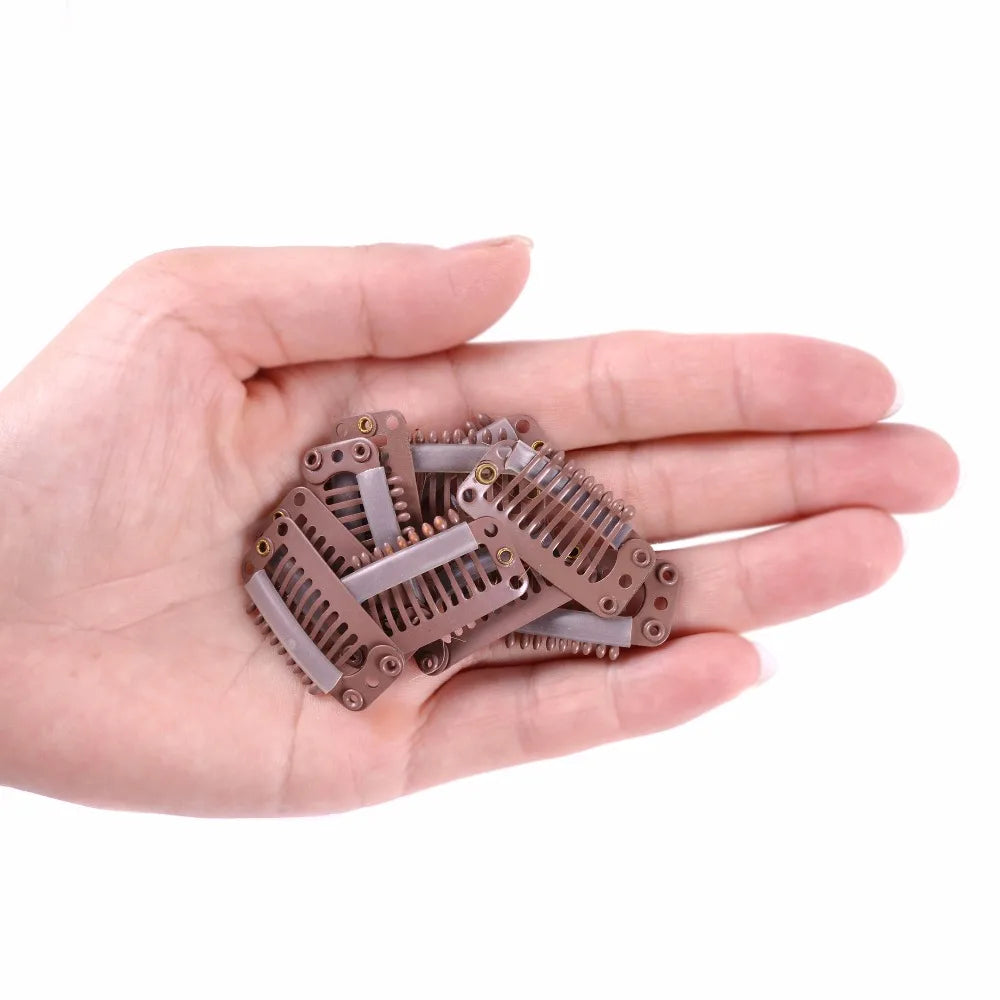 WASIG Hair Extension Snap Clips — 50 Piece Metal & Silicone Set