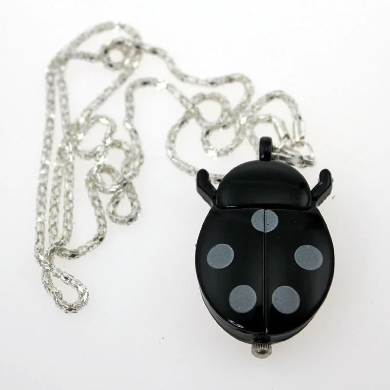 CYD CHAOYADA Ladybug Pendant Watch — Elegant Quartz Necklace Fob