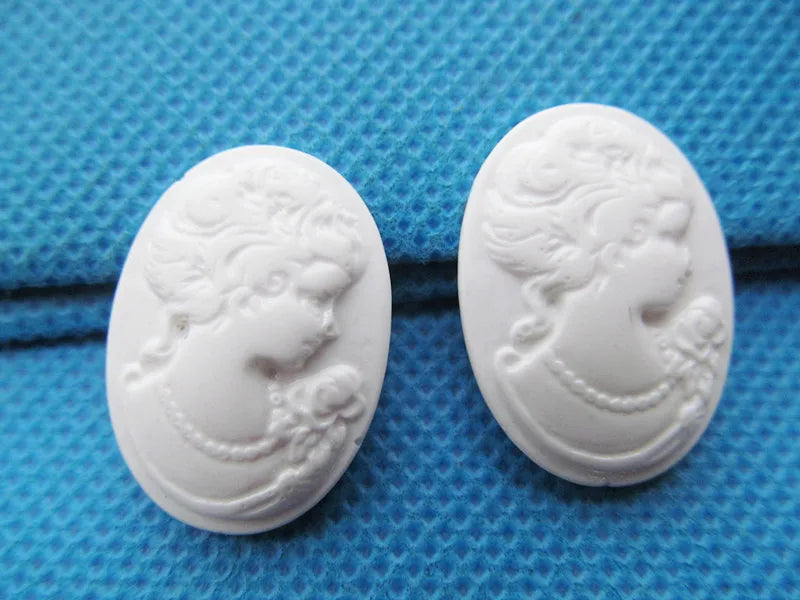 Oval Resin Cameo Charms — 20 Piece Flatback Jewelry Finding Set