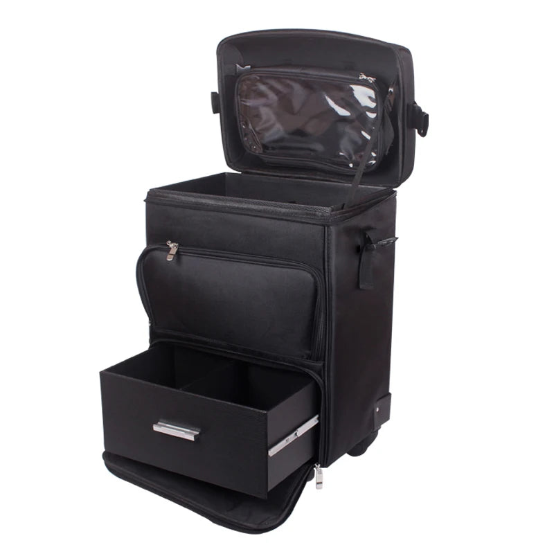 CARRYLOVE Rolling Cosmetic Case — Professional Makeup & Nail Art Trolley