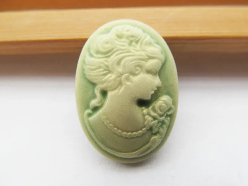 Oval Resin Cameo Charms — 20 Piece Flatback Jewelry Finding Set