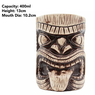 cocktailgeek Ceramic Tiki Mugs — Tropical Sculptural Drinkware for Home Bars