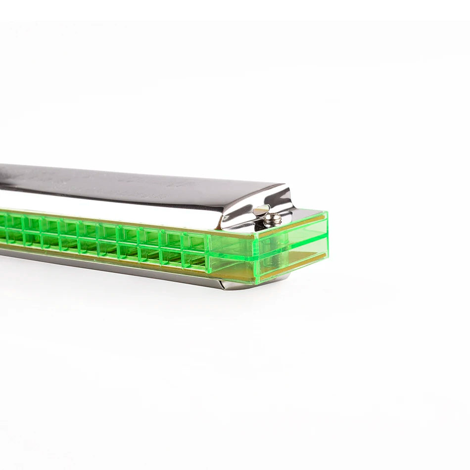 24-Hole Octave Harmonica — Professional C Tone Woodwind Instrument
