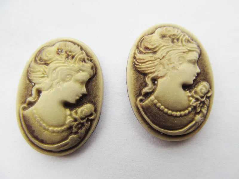 Oval Resin Cameo Charms — 20 Piece Flatback Jewelry Finding Set