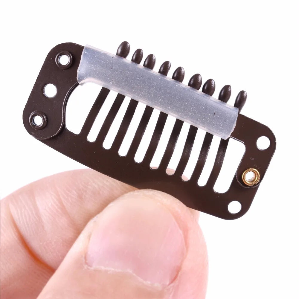 WASIG Hair Extension Snap Clips — 50 Piece Metal & Silicone Set