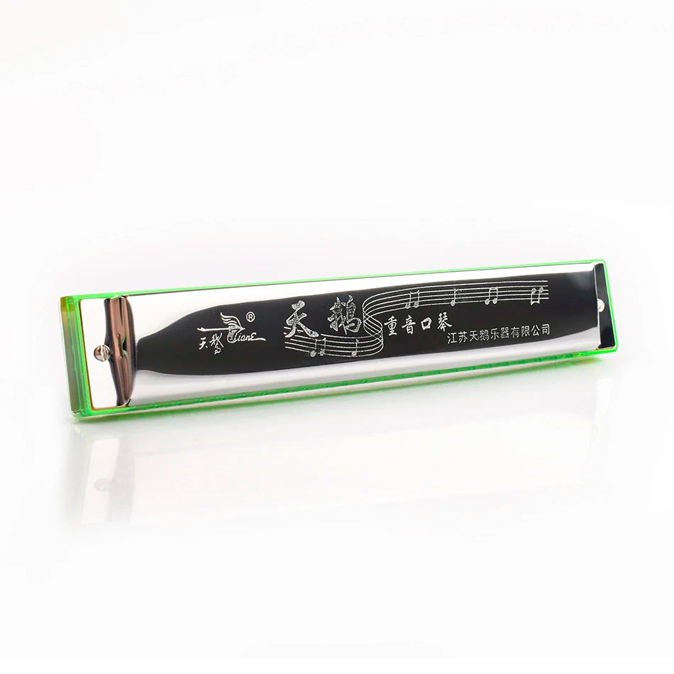 24-Hole Octave Harmonica — Professional C Tone Woodwind Instrument