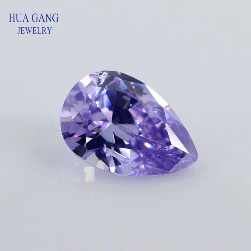 Pear Shape Cubic Zirconia Loose Stones — Brilliant Cut Synthetic Gems for Jewelry Making