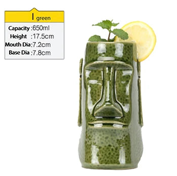 cocktailgeek Ceramic Tiki Mugs — Tropical Sculptural Drinkware for Home Bars