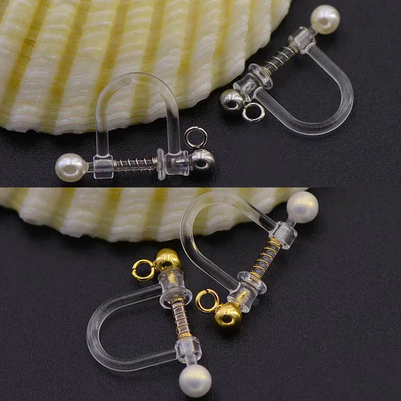CLDXUCLD Ear Clip On Connectors — DIY Jewelry Findings for Non-Pierced Ears