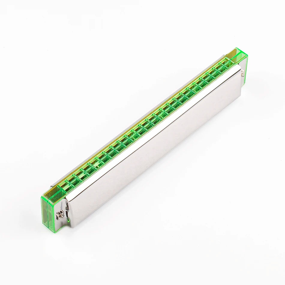 24-Hole Octave Harmonica — Professional C Tone Woodwind Instrument
