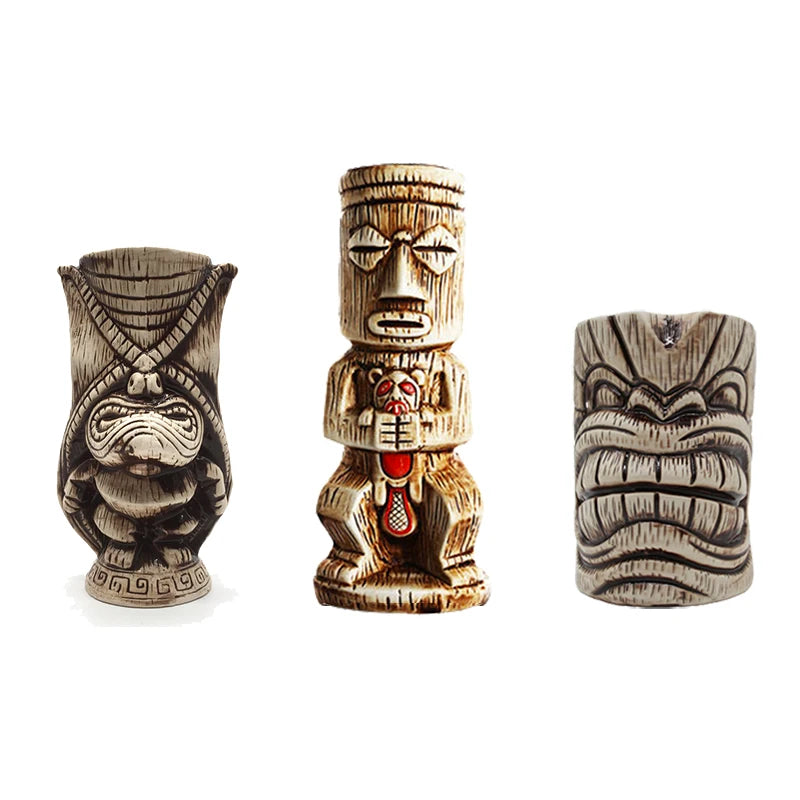 cocktailgeek Ceramic Tiki Mugs — Tropical Sculptural Drinkware for Home Bars