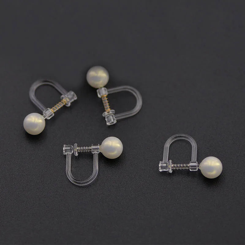 CLDXUCLD Ear Clip On Connectors — DIY Jewelry Findings for Non-Pierced Ears
